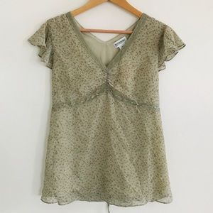 Motherhood Maternity Flutter Sleeve Blouse